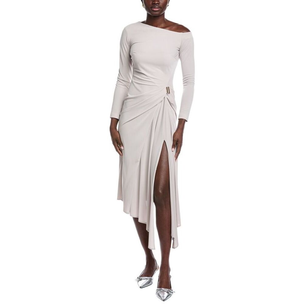 Carla Ruiz Womens  Ruched Midi Dress, Beige